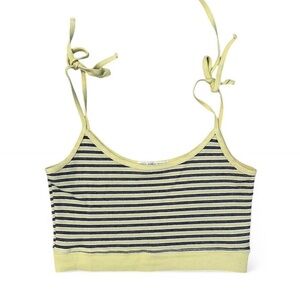 Striped Yellow‎ and Black Crop Top